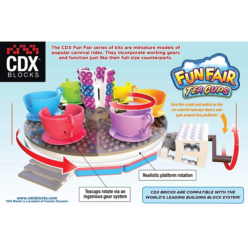 CDX Blocks Fun Fair Tea Cups Ride Building Set