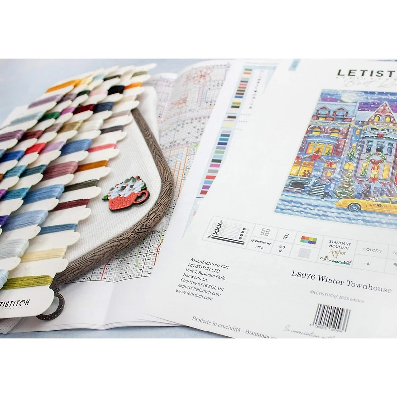 LetiStitch Winter Townhouse Counted Cross Stitch Kit
