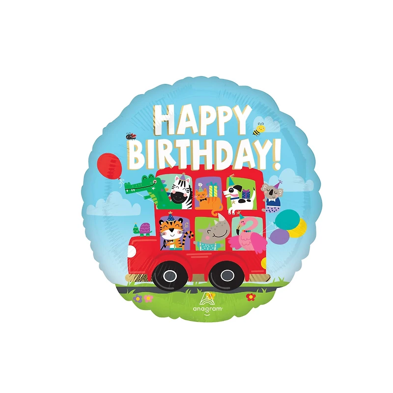17" Party Bus Birthday Foil Balloon