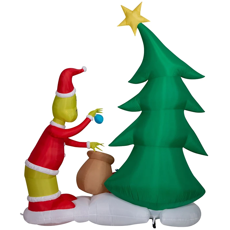 8.5ft. Airblown® Inflatable Christmas Grinch Putting Ornaments on Tree