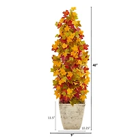 3ft. Autumn Maple Tree in Country White Planter