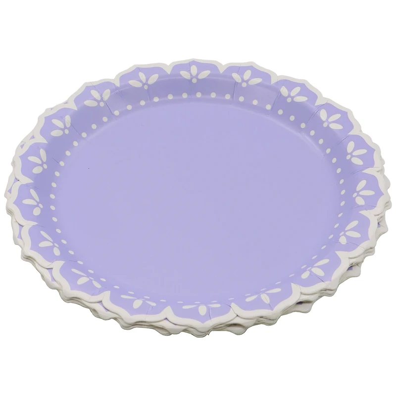 12 Packs: 8 ct. (96 total) 7" Purple Petal Dot Snack Plates by Celebrate It™