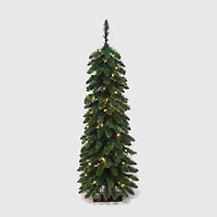 4ft. Pre-Lit Pencil Alpine Artificial Christmas Tree, Clear Lights
