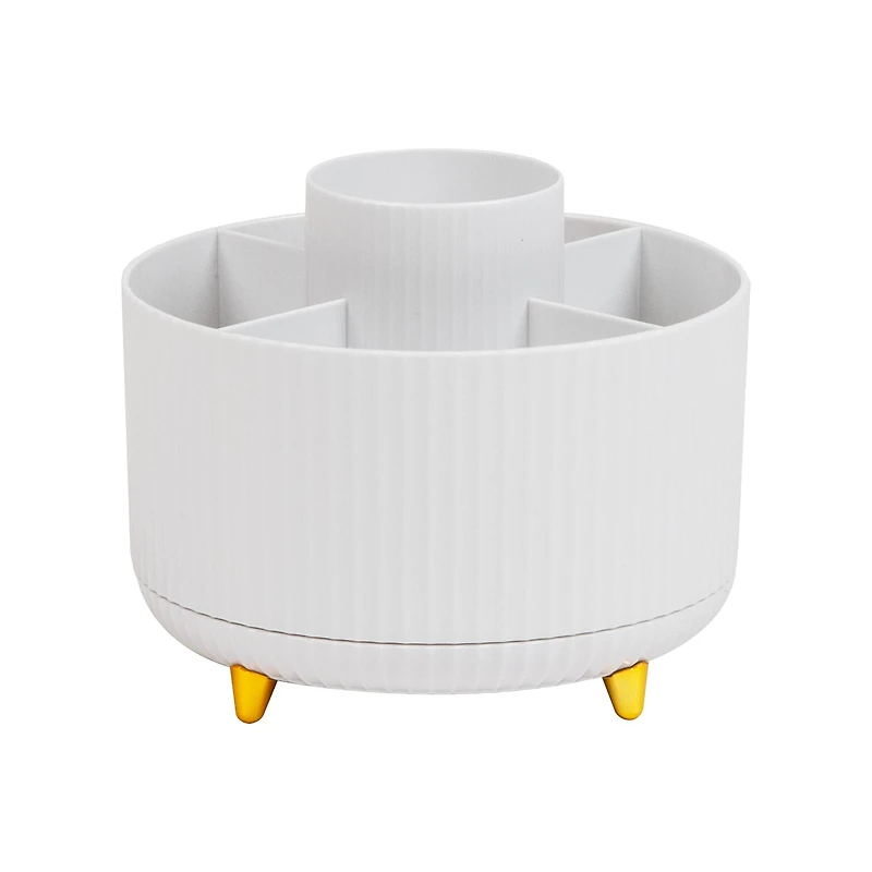 Mind Reader Rotating Pen Cup, 5-Compartment Accessory Holder for Desk Supplies