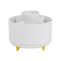 Mind Reader Rotating Pen Cup, 5-Compartment Accessory Holder for Desk Supplies