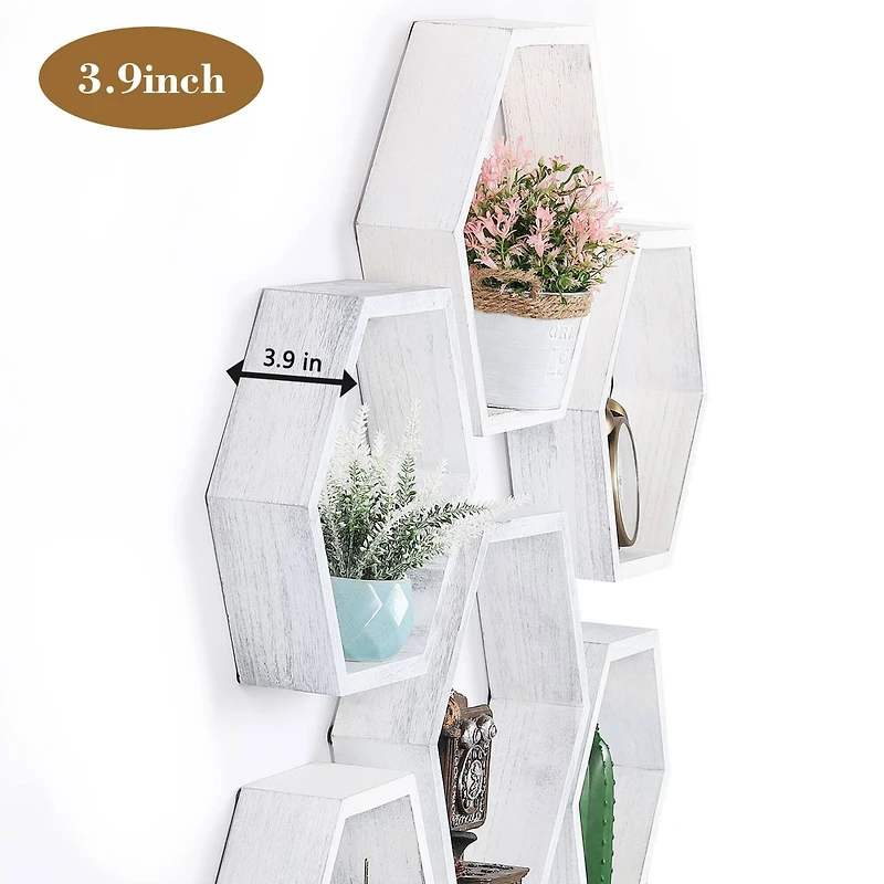 NEX™ LIANTRAL Hexagon Floating Wood Shelves Set