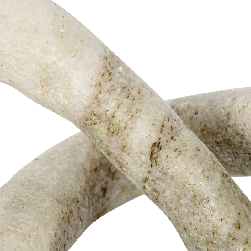 Hello Honey® 3.5" Beige Modern Decorative Marble Link Knot