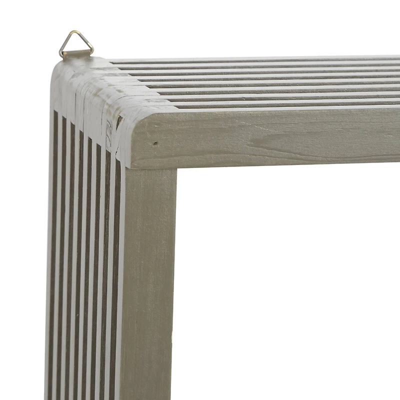 Gray Wood Contemporary Wall Shelf
