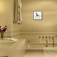 Stupell Industries Donkey in Claw Tub with Black Frame Wall Accent