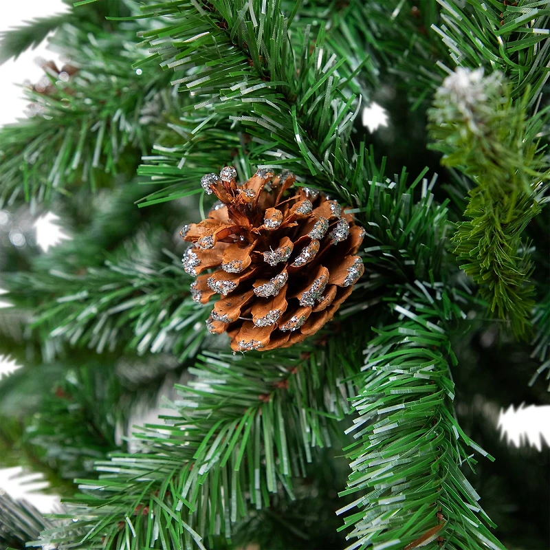 10ft. Unlit Two-Tone Buckeye Glittered Pine Artificial Christmas Tree