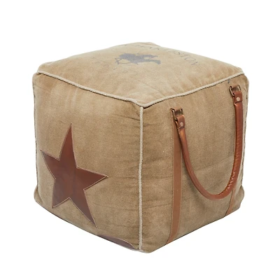 Brown Canvas Rustic Stool