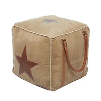 Brown Canvas Rustic Stool