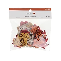 Thanksgiving Wood Leaves, 48ct. by Celebrate It™