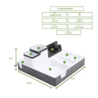 Mind Reader Black USB Port Charging Desk Organizer