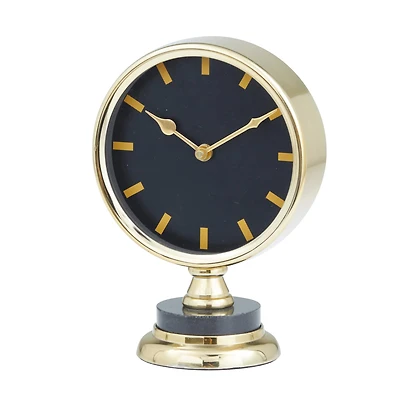 The Novogratz Gold Modern Abstract Clock, 6" x 4" x 9"