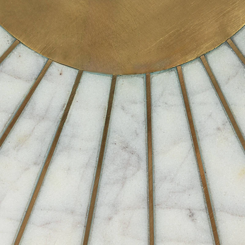 Hello Honey® Gold Luxe Aluminum and Marble Coffee Table