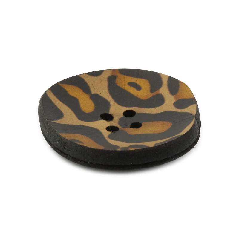 Dritz® 30mm Cheetah Recycled Leather Buttons, 3ct.