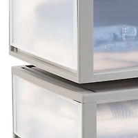 IRIS® 47qt. Gray & Clear Stacking Storage Drawers, 2ct.