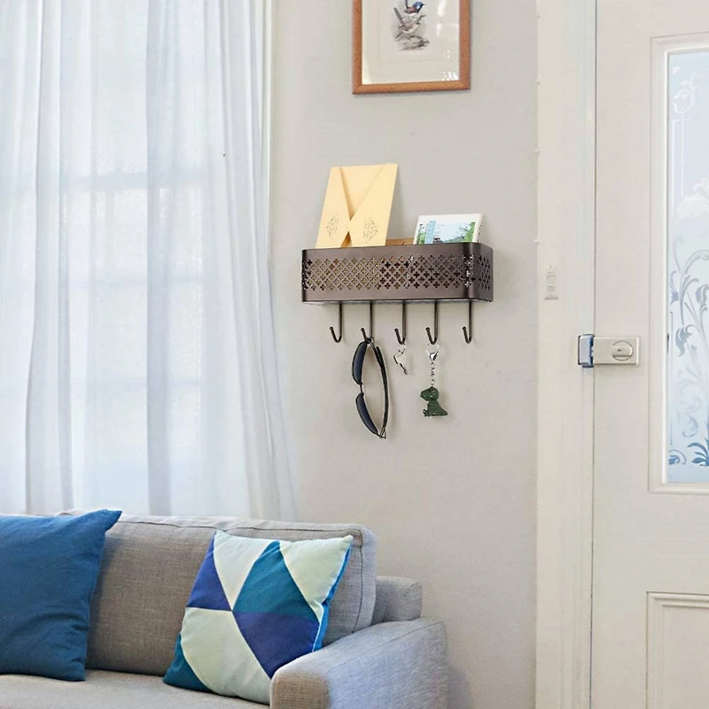 NEX™ Brown Wall Mount Metal Letter Holders Basket