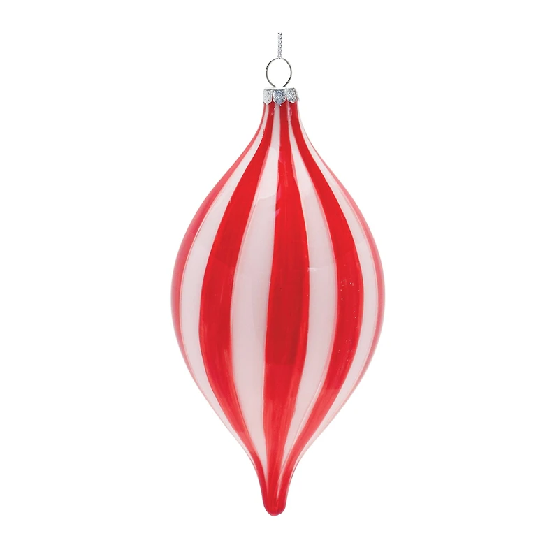 6ct. Striped Glass Ornaments