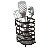 Kitchen Details Matte Black Industrial Collection Cooking Utensil Basket