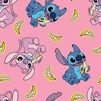 Disney® Stitch & Angel Pink Banana Cotton Fabric