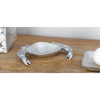 Set of 3 Silver Aluminum Coastal Serving Bowl, 8" x 1"