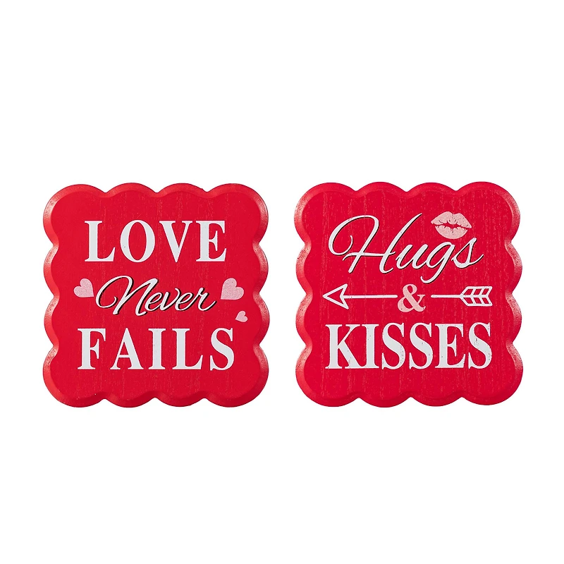 Glitzhome® 6" Valentine's Wooden Table Decor Set