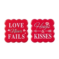Glitzhome® 6" Valentine's Wooden Table Decor Set