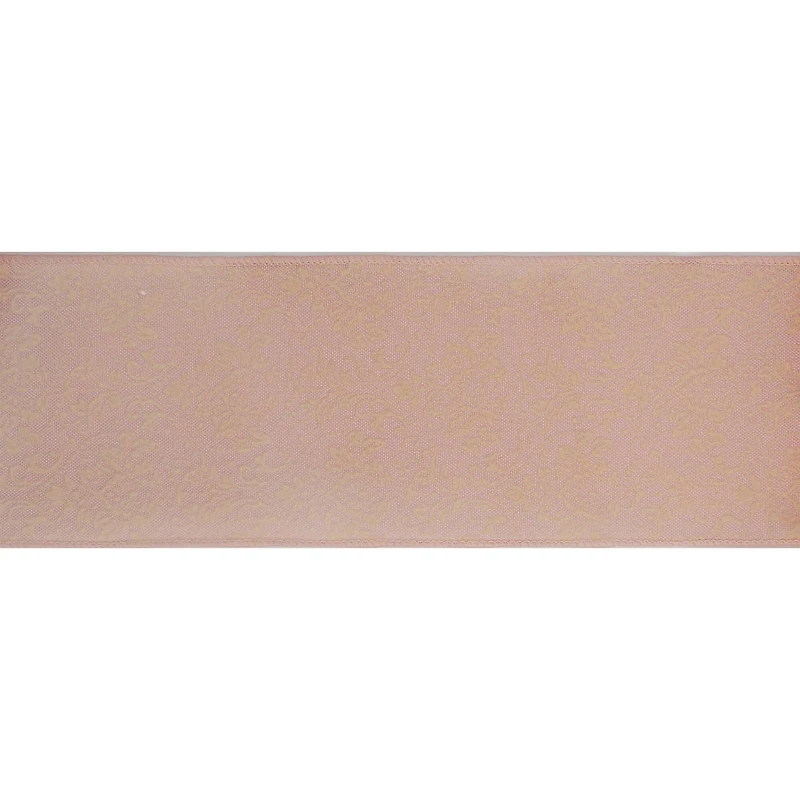 4" x 4yd. Pink Damask Wired Faux Linen Ribbon by Celebrate It® Blush Romance