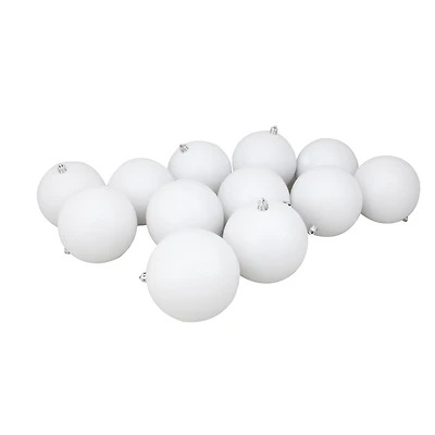 12ct. 4" Winter White Shatterproof Matte Christmas Ball Ornaments