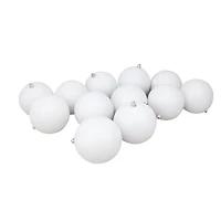 12ct. 4" Winter White Shatterproof Matte Christmas Ball Ornaments