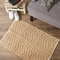DII® Off White With Natural Jute Chevron Hand-Loomed Rug, 2ft. x 3ft"