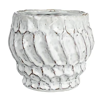 Hello Honey® 5" Ivory Embossed Stoneware Planter