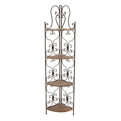 66" Brown Iron Farmhouse Baker's Rack