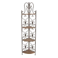 66" Brown Iron Farmhouse Baker's Rack