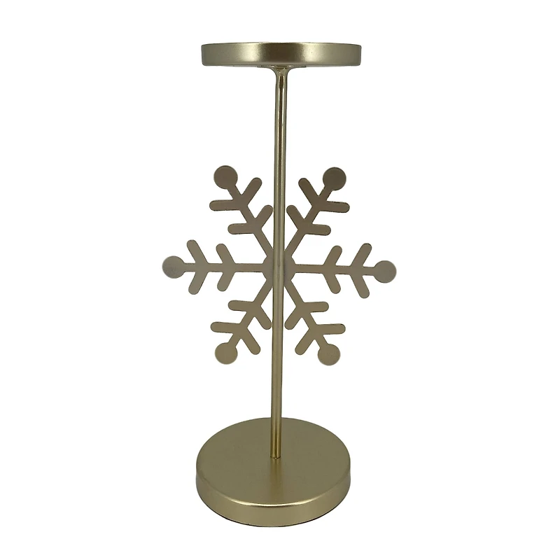 Gold Snowflake Pillar Candle Holder by Ashland