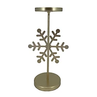 Gold Snowflake Pillar Candle Holder by Ashland