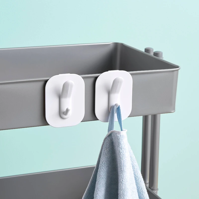 White Double Cart Hooks by Simply Tidy™, 2ct.
