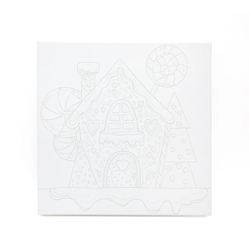 11" x 11" Gingerbread House Canvas Painting Kit by Artist's Loft™