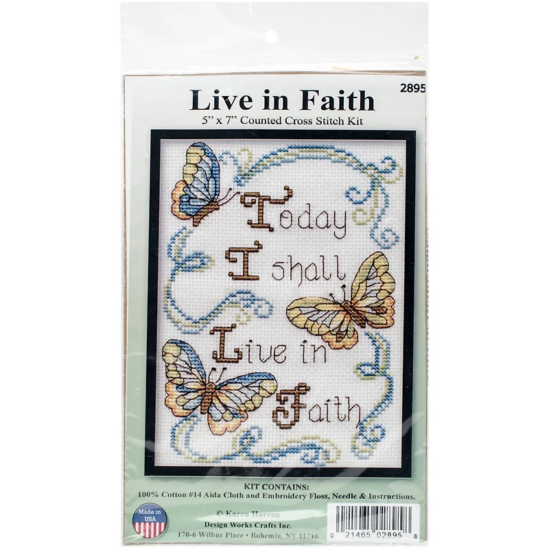 Design Works™ Live in Faith Mini Counted Cross Stitch Kit