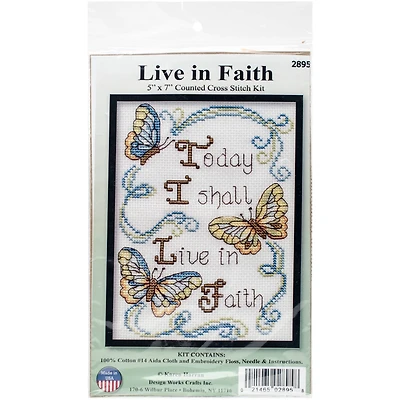 Design Works™ Live in Faith Mini Counted Cross Stitch Kit
