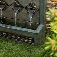 Glitzhome® 2.5ft. Faux Concrete and Pebbles Outdoor LED Fountain