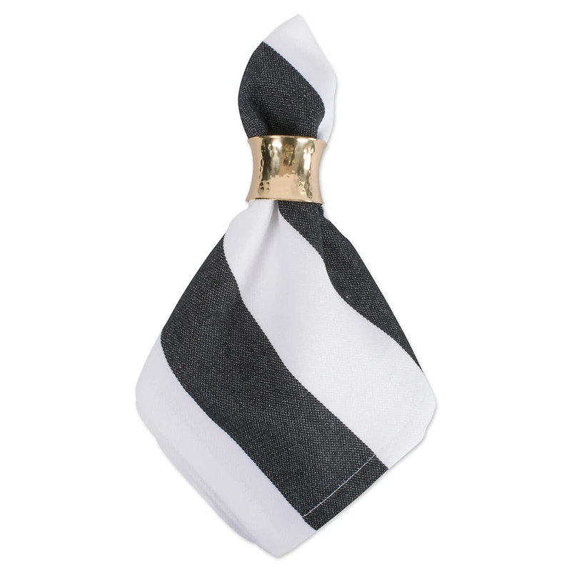 Black/White Dobby Stripe Napkin, 6ct.