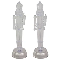 LED Lighted and Musical Nutcracker Christmas Figurines - 12.5" - Set of 2