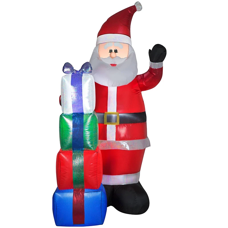 7ft. Airblown® Inflatable Christmas Iridescent & Sequin Santa with Presents