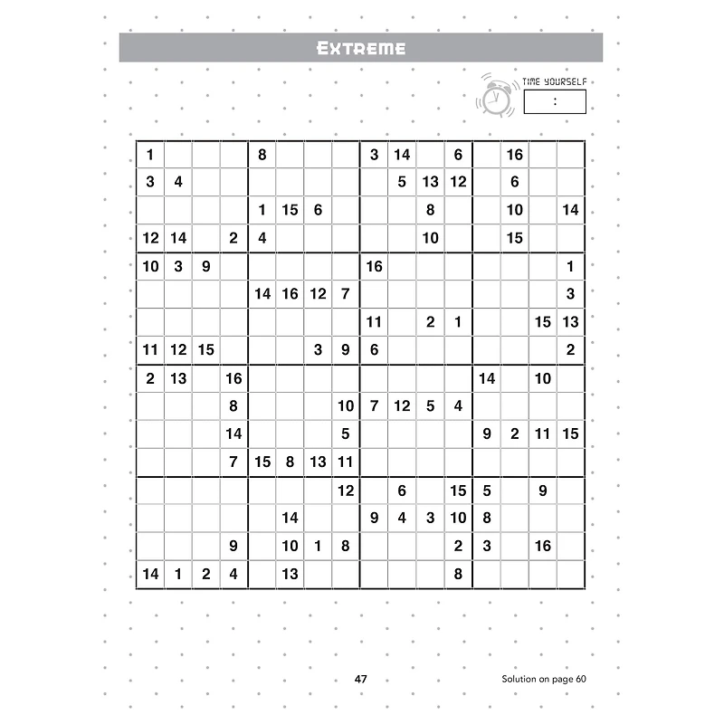 Dover Publications Creative Brain Games Extreme Sudoku Book