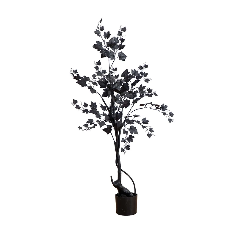 4ft. Halloween Black Maple Artificial Potted Tree
