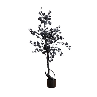 4ft. Halloween Black Maple Artificial Potted Tree