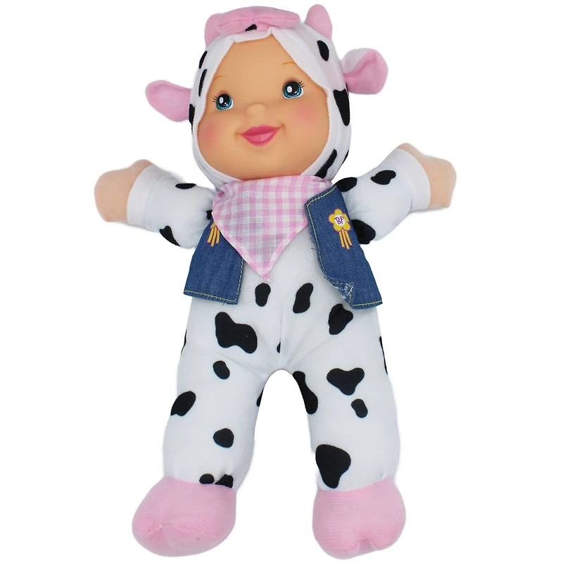 Goldberger Baby's First® Singing Farm Friends™ Bilingual Baby Doll with Cow Outfit